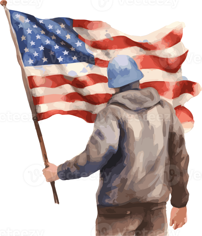 Watercolor Veterans Day Clipart Illustration, Created With Generative AI Technology png