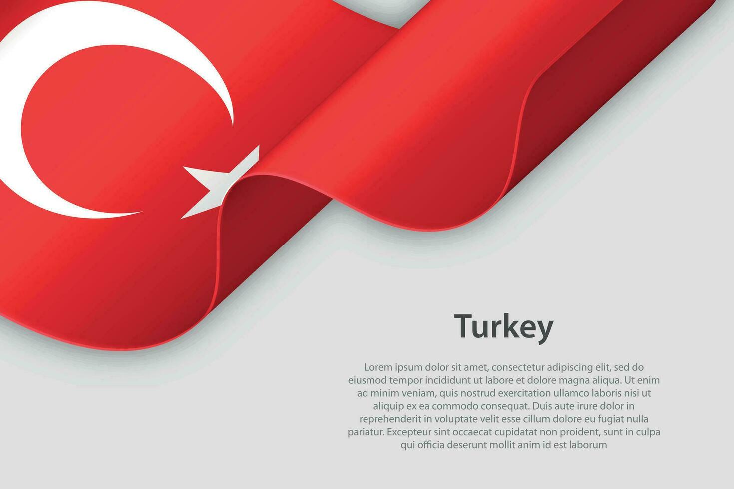 3d ribbon with national flag Turkey isolated on white background vector