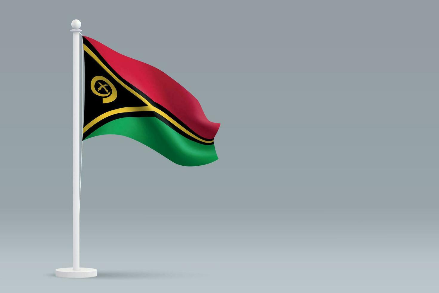 3d realistic national Vanuatu flag isolated on gray background vector