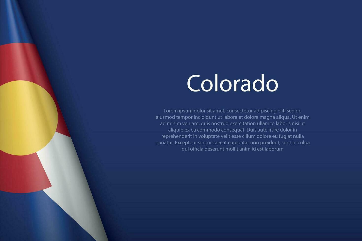 flag Colorado, state of United States, isolated on background with copyspace vector