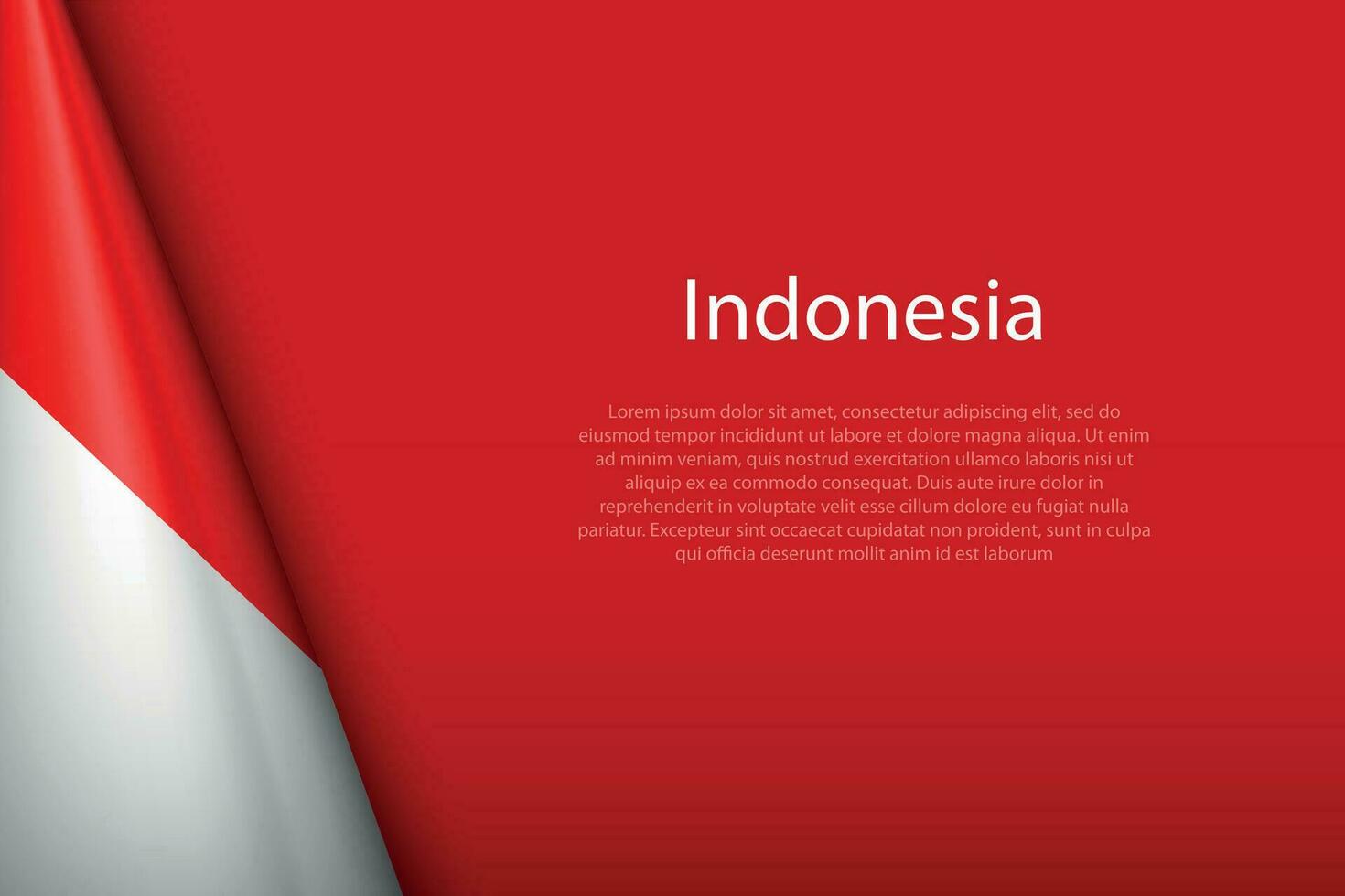 national flag Indonesia isolated on background with copyspace vector