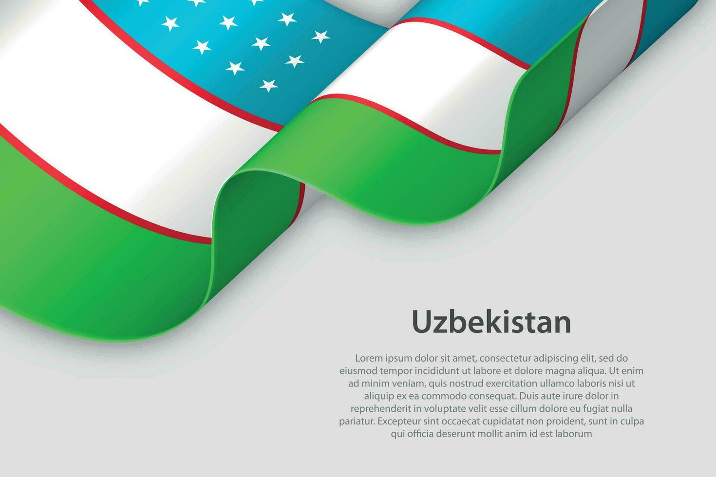 3d ribbon with national flag Uzbekistan isolated on white background vector