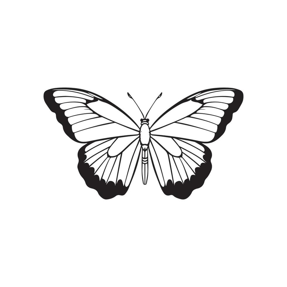 Minimal Butterfly Icon Logo Design vector