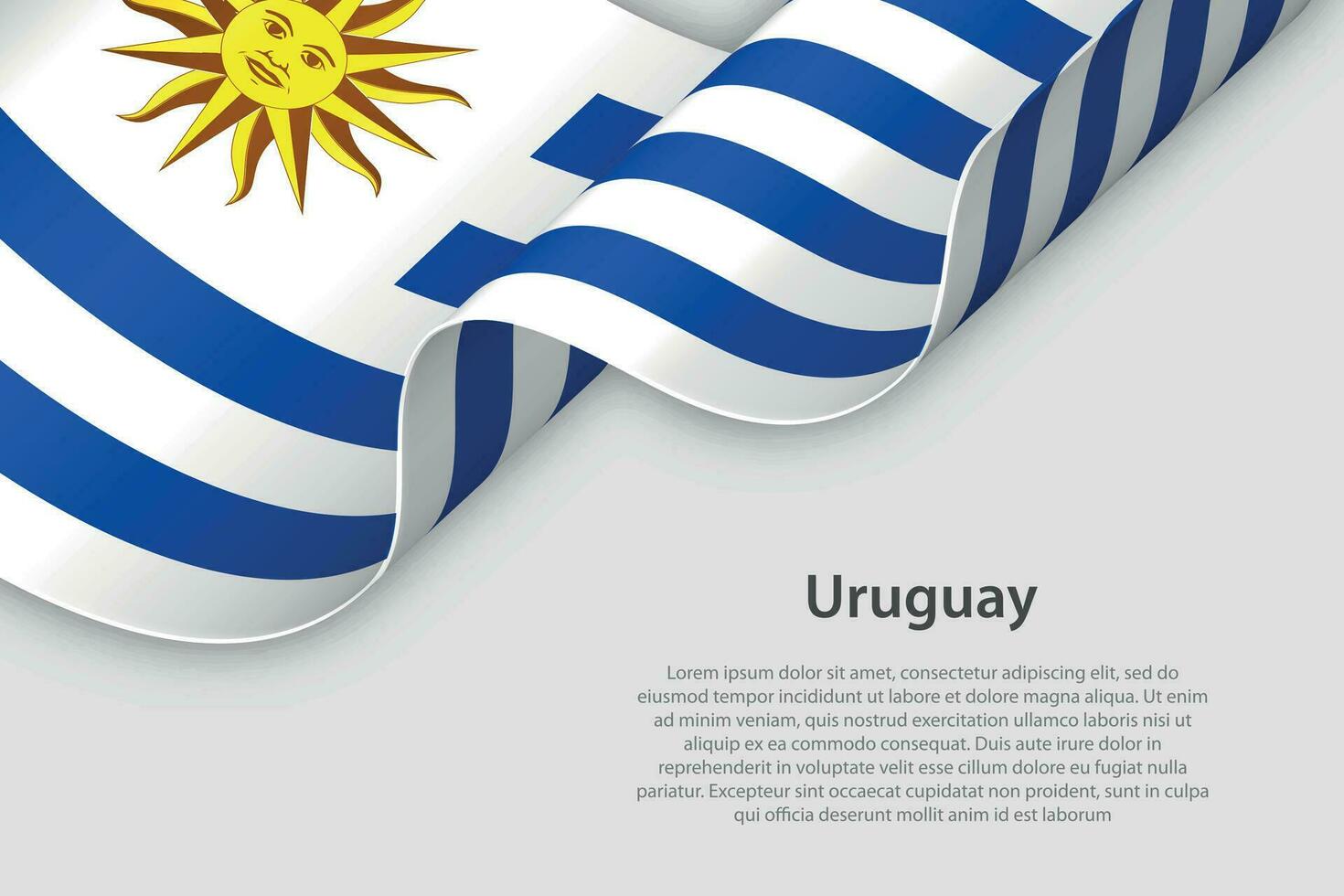 3d ribbon with national flag Uruguay isolated on white background vector