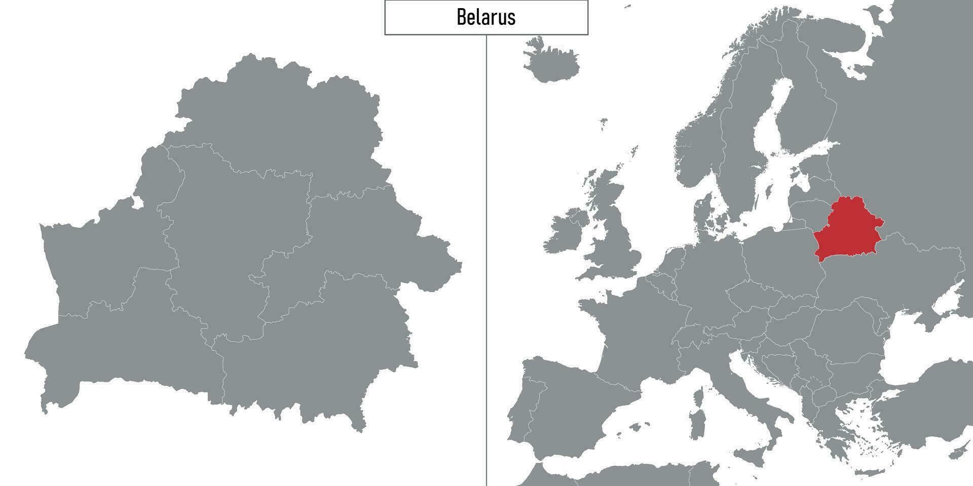 mapa de bielorrusia y ubicación en Europa mapa vector