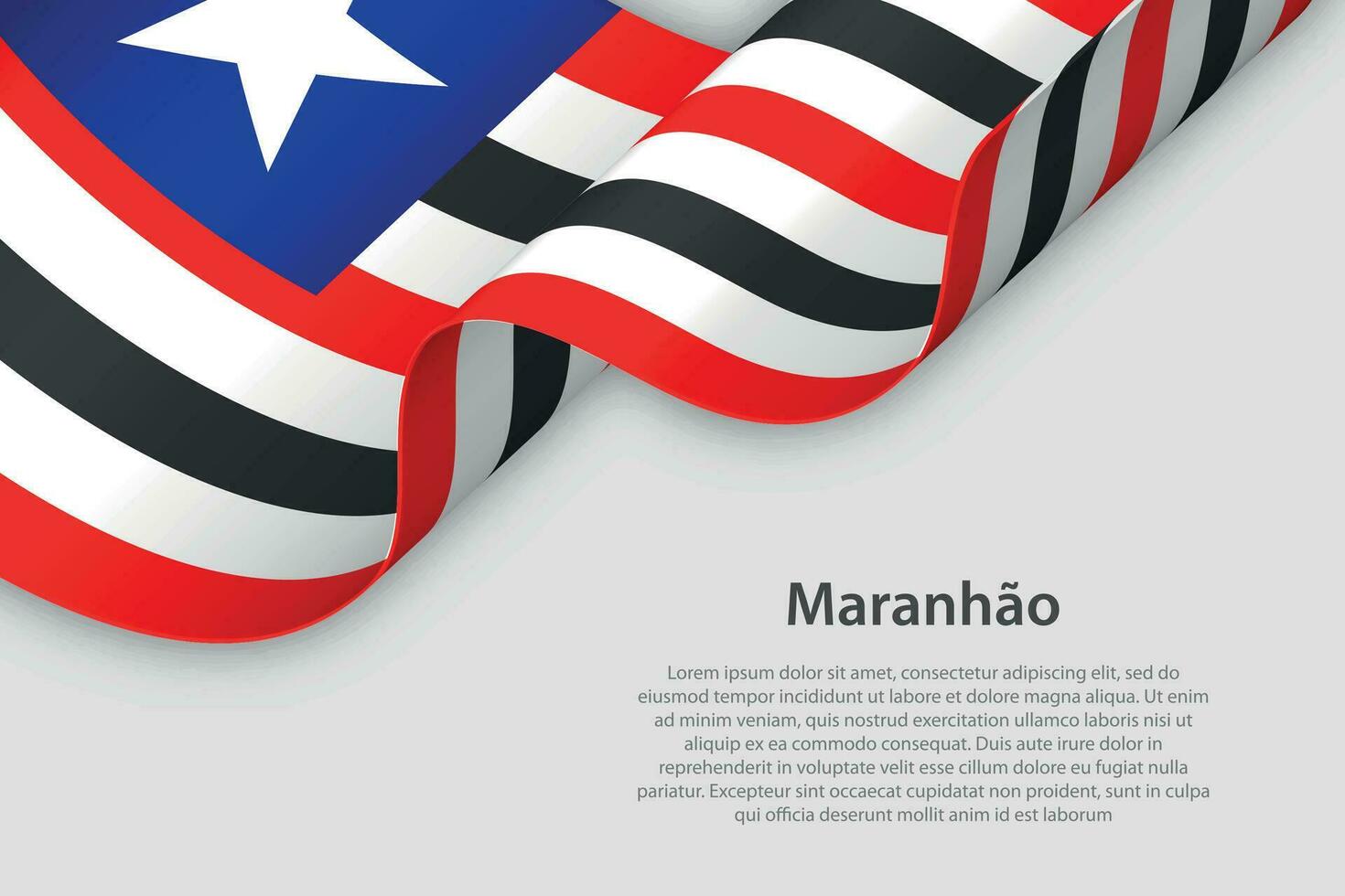 3d cinta con bandera maranhão. brasileño estado. aislado en blanco antecedentes vector