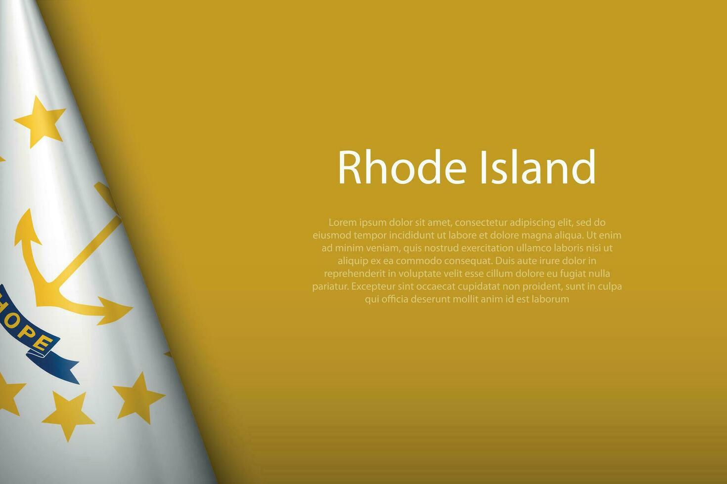 flag Rhode Island, state of United States, isolated on background with copyspace vector