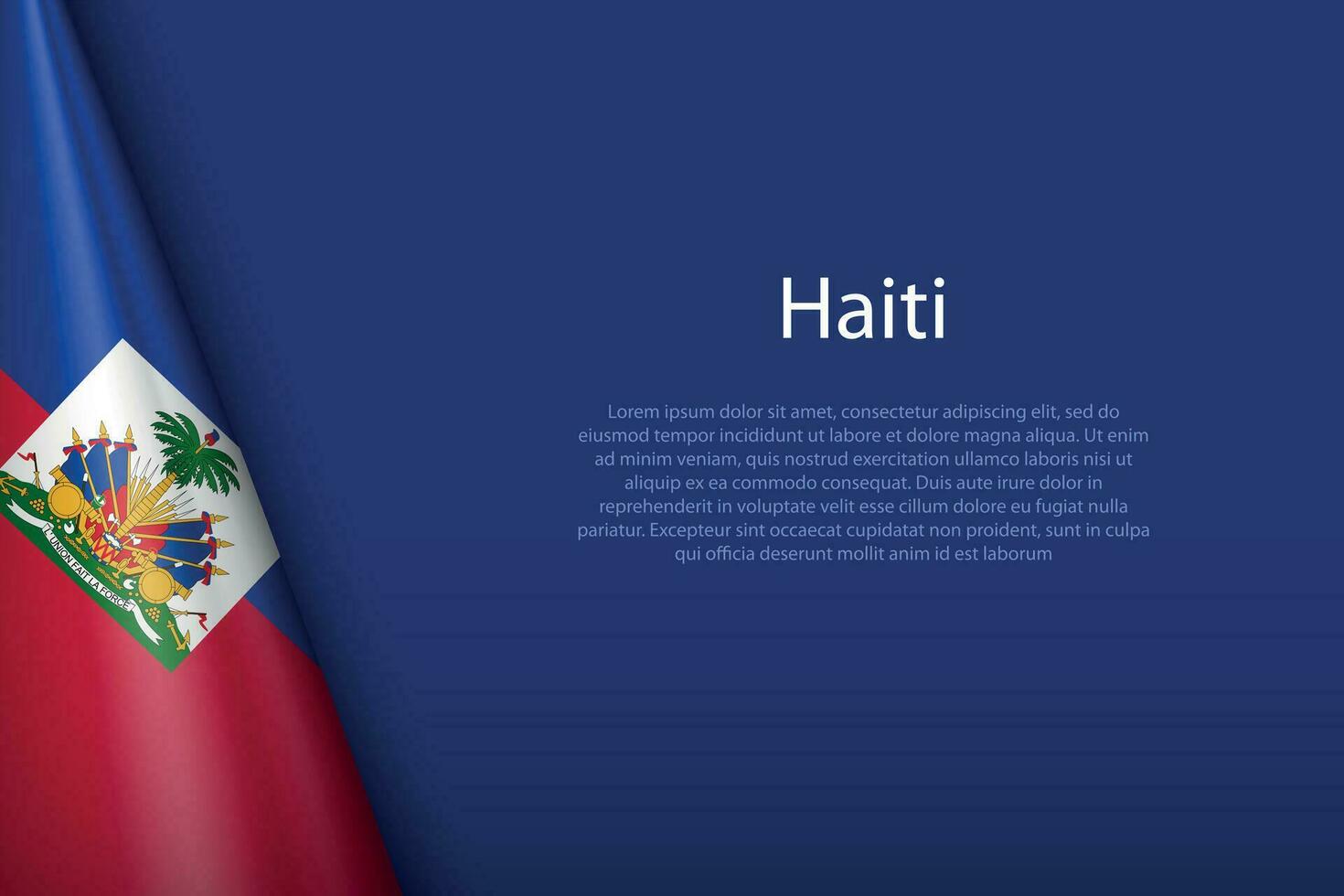 national flag Haiti isolated on background with copyspace vector
