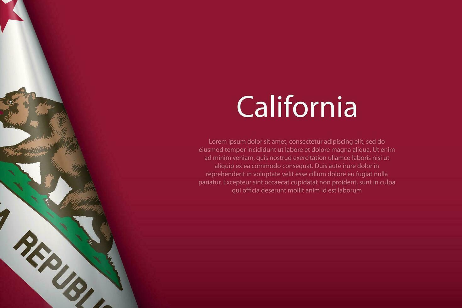 flag California, state of United States, isolated on background with copyspace vector