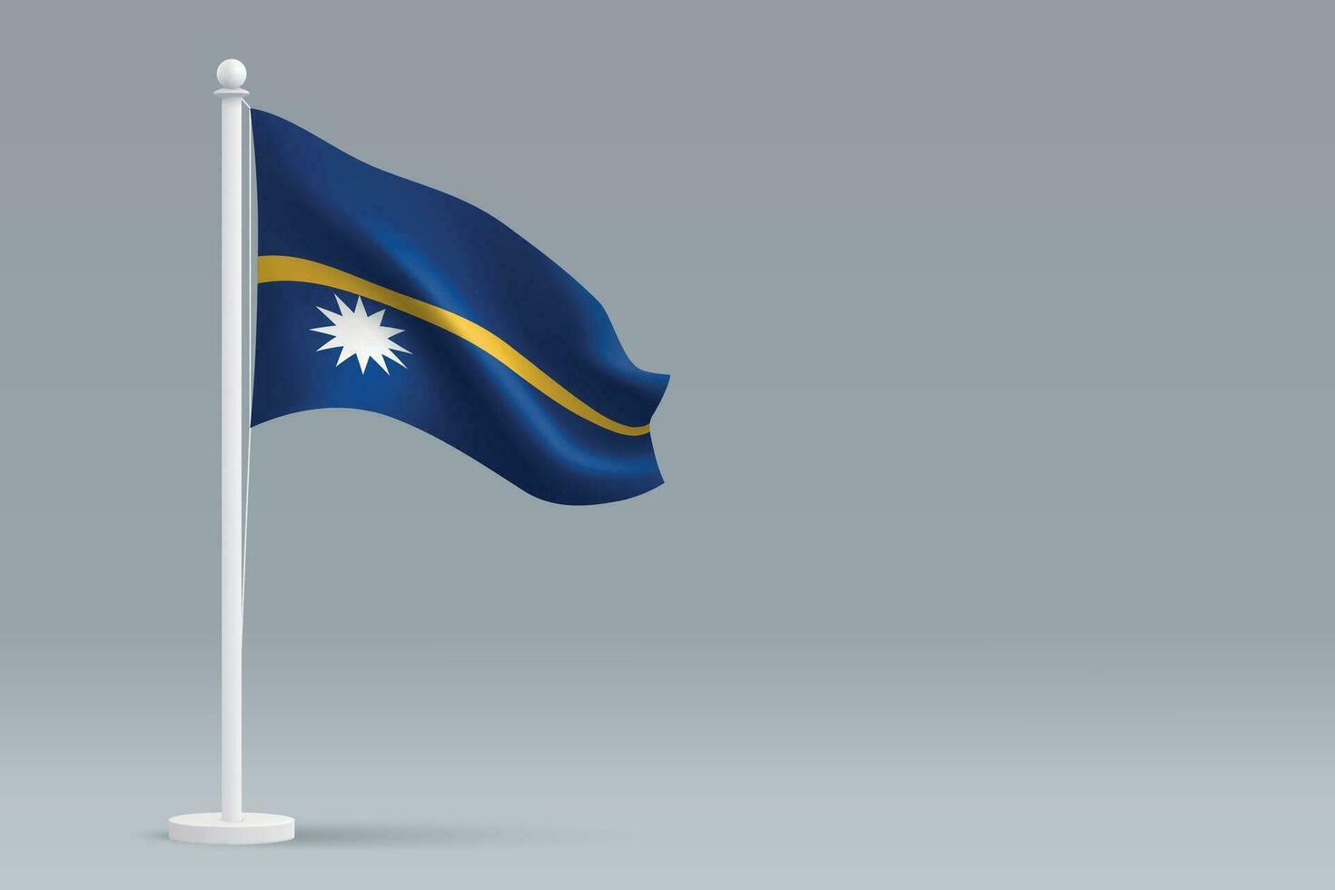 3d realista nacional nauru bandera aislado en gris antecedentes vector