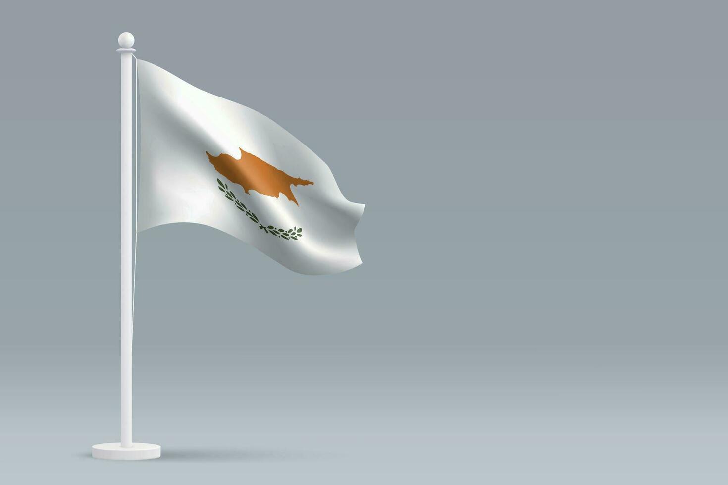 3d realistic national Cyprus flag isolated on gray background vector