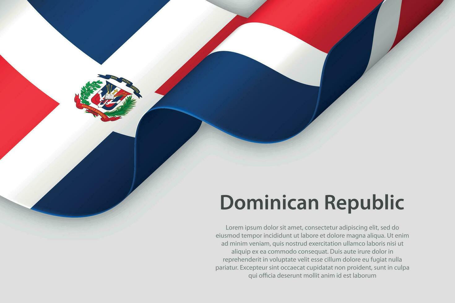 3d ribbon with national flag Dominican Republic isolated on white background vector