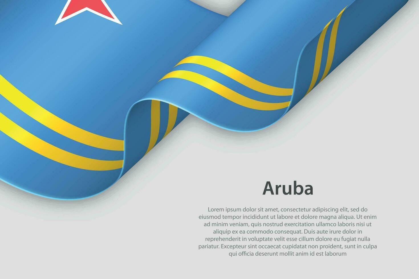 3d ribbon with national flag Aruba isolated on white background vector