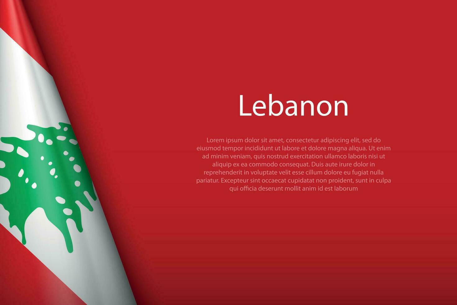 national flag Lebanon isolated on background with copyspace vector