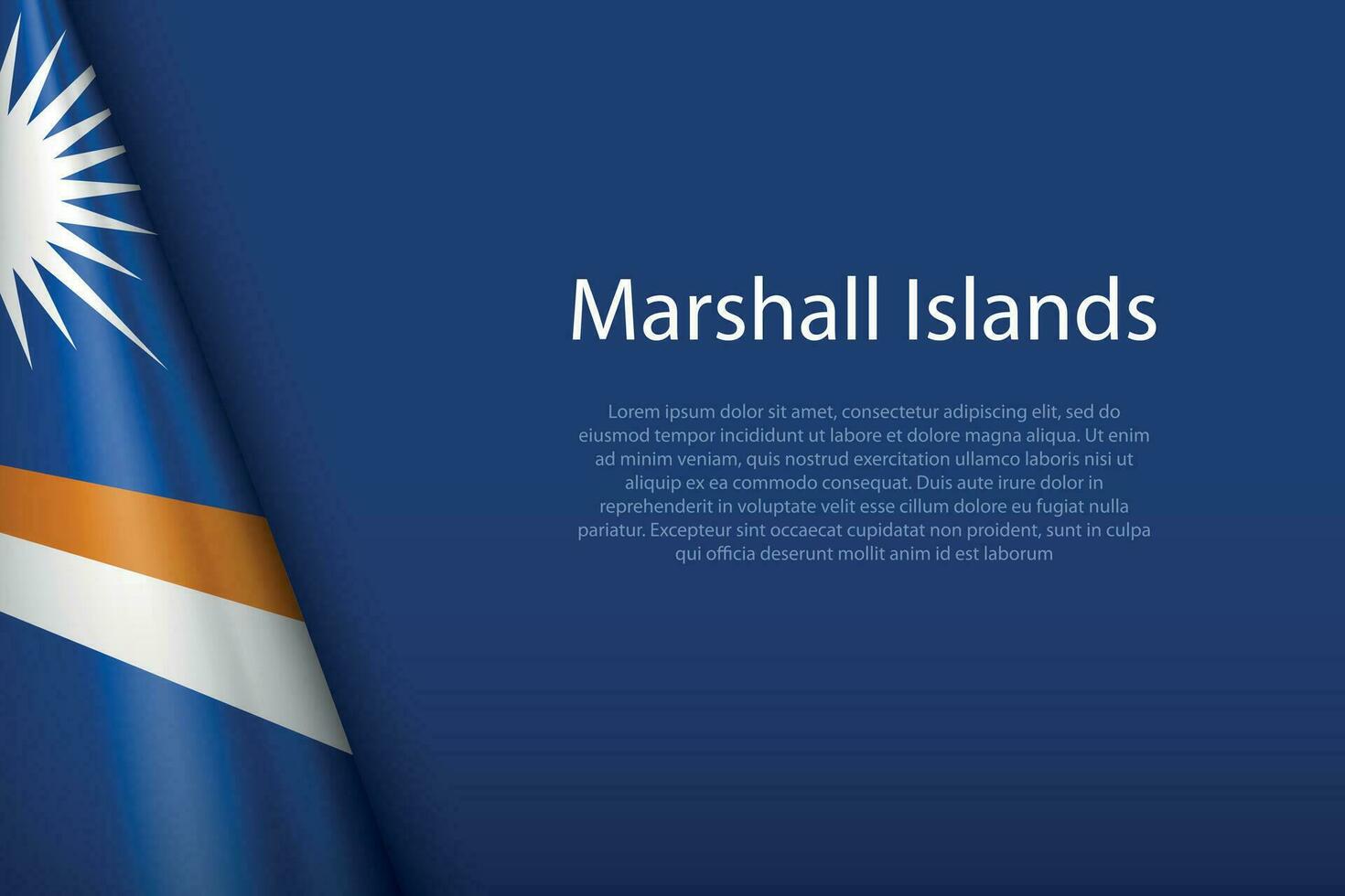 national flag Marshall Islands isolated on background with copyspace vector