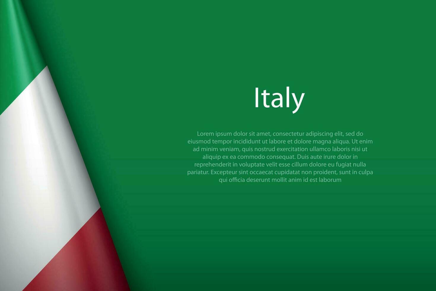national flag Italy isolated on background with copyspace vector
