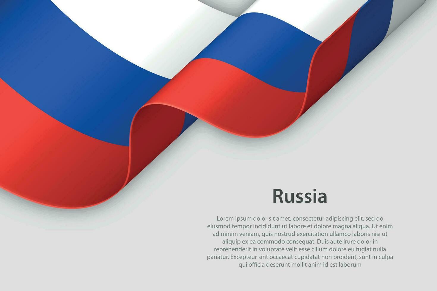 3d ribbon with national flag Russia isolated on white background vector