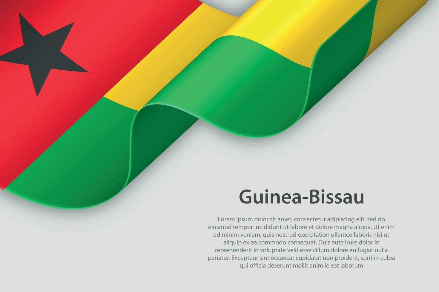 3d cinta con nacional bandera guinea-bissau aislado en blanco antecedentes vector