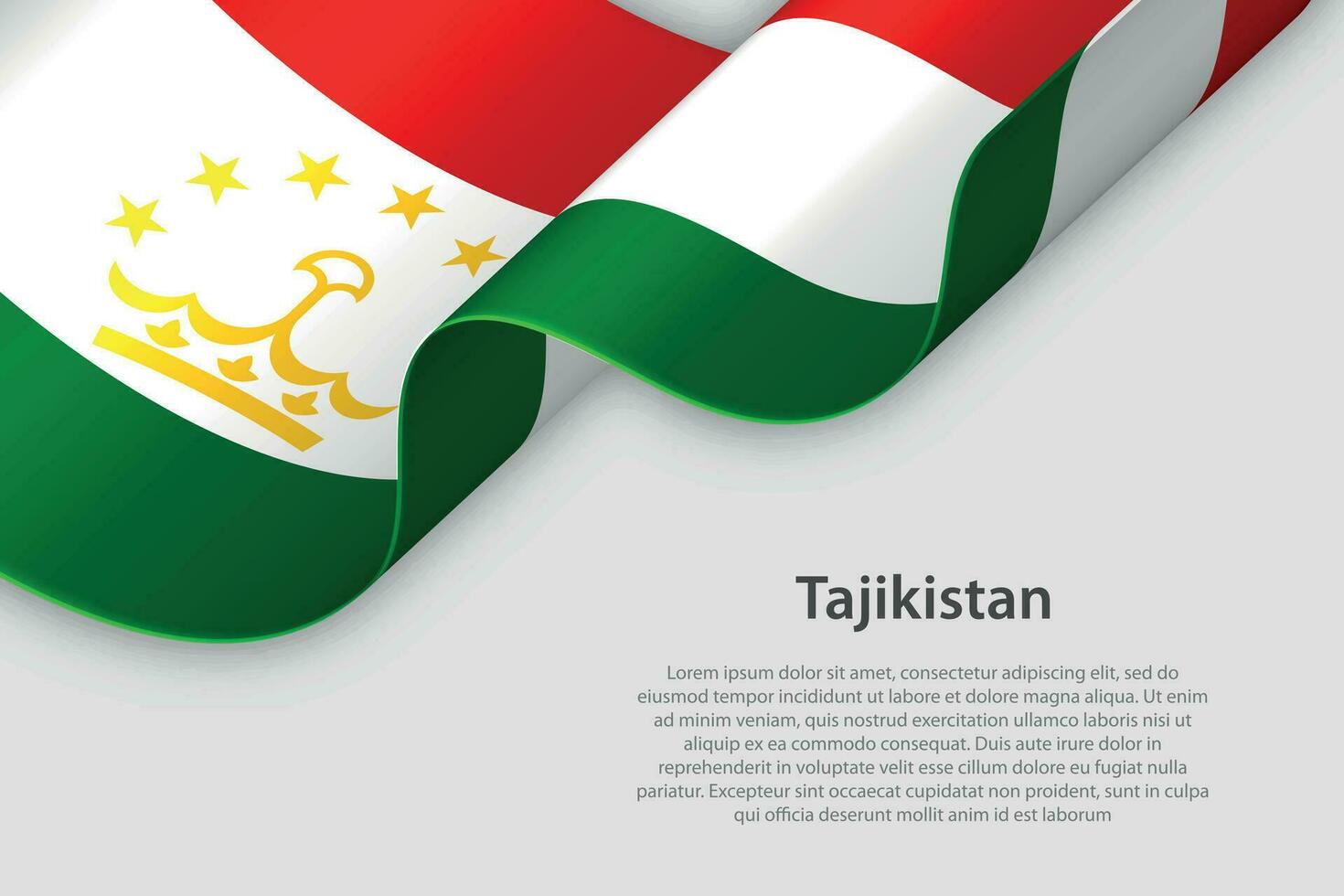 3d ribbon with national flag Tajikistan isolated on white background vector