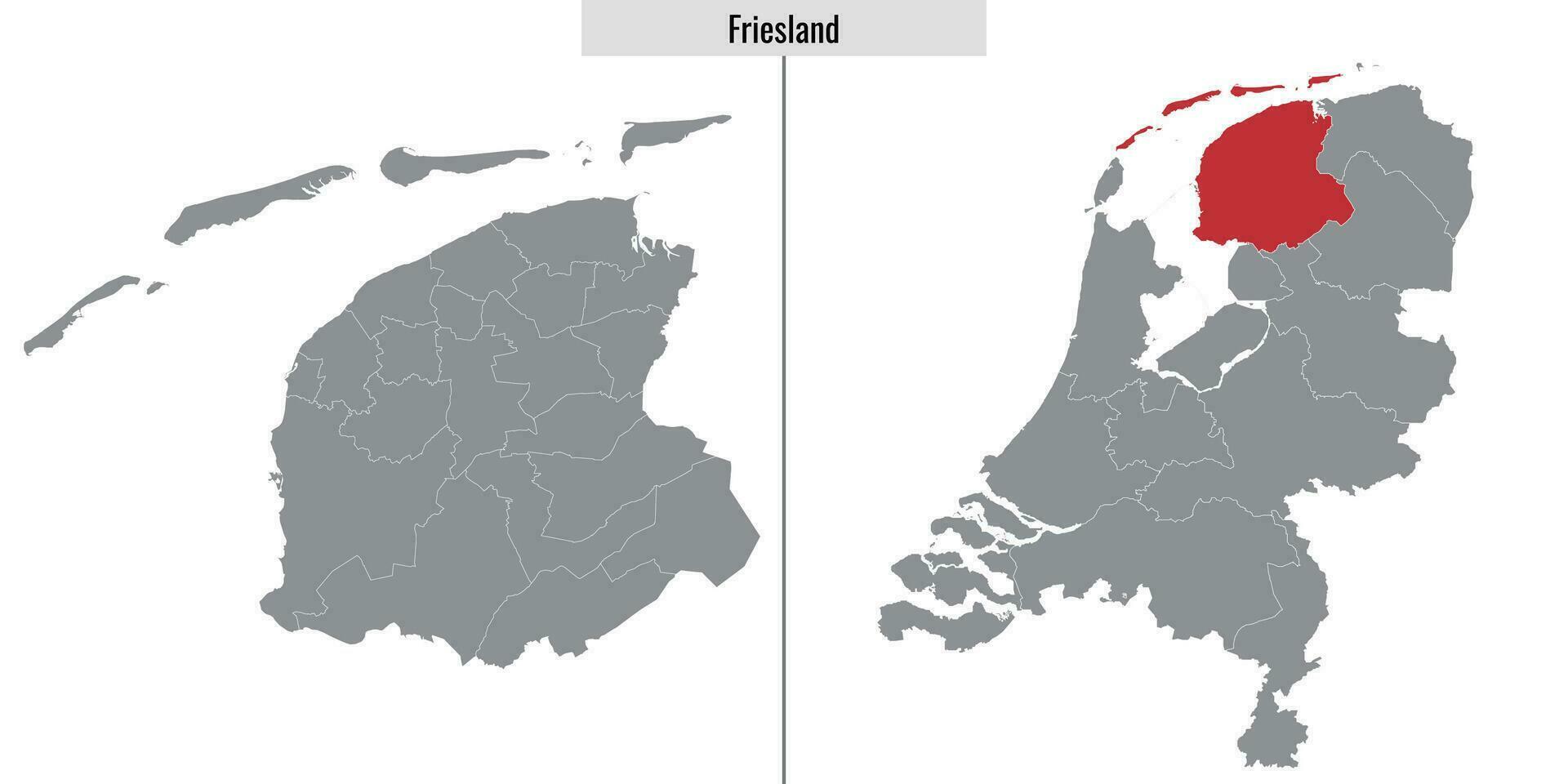 mapa región de Países Bajos vector
