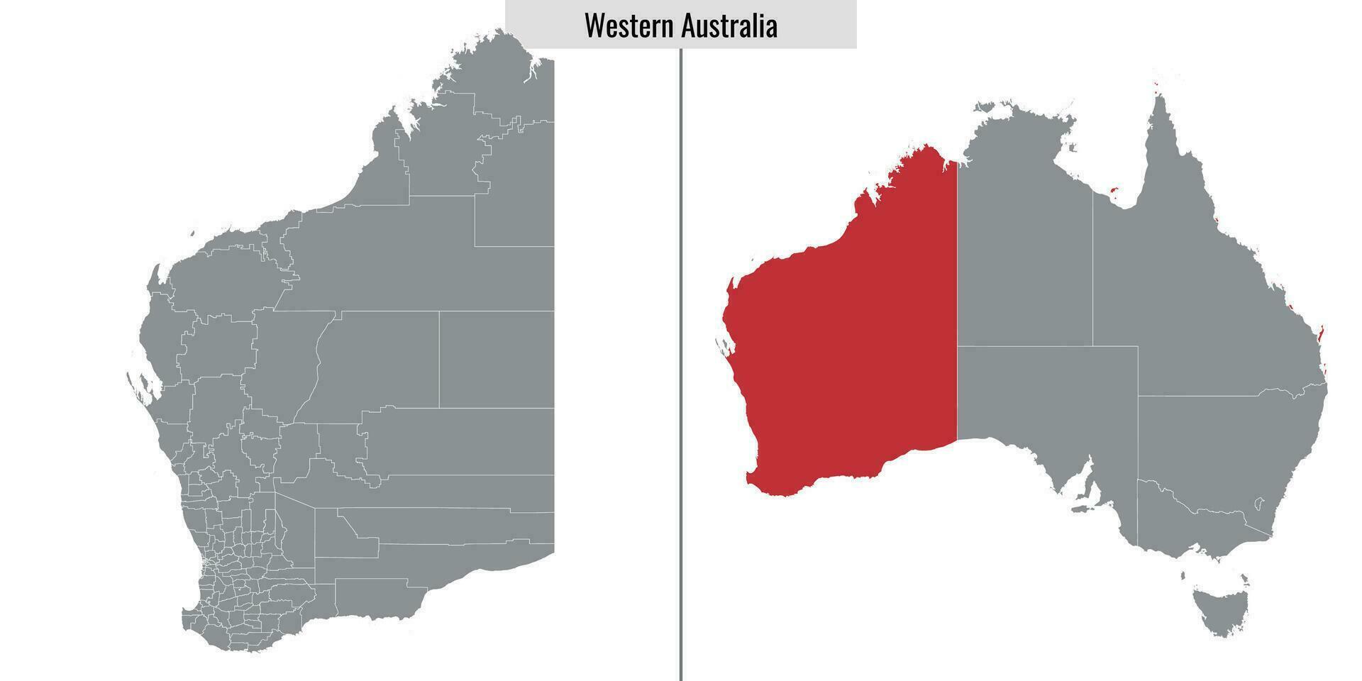 mapa estado de Australia vector