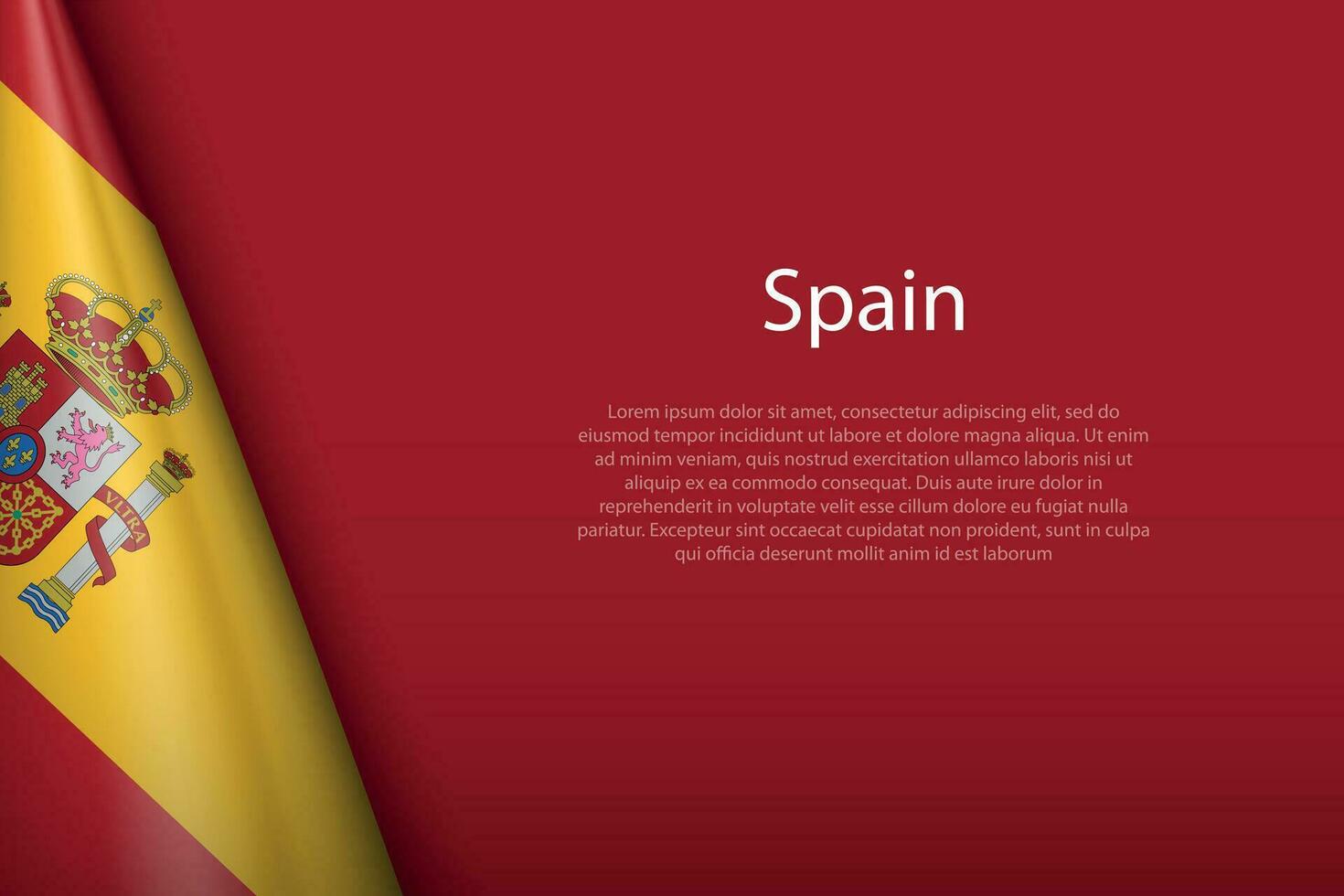 national flag Spain isolated on background with copyspace vector