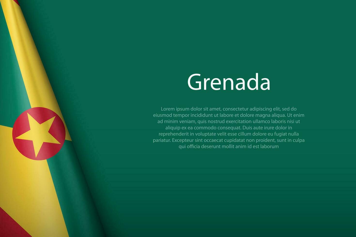 nacional bandera Granada aislado en antecedentes con copyspace vector