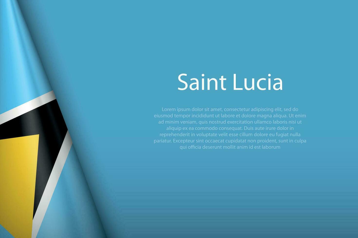 national flag Saint Lucia isolated on background with copyspace vector