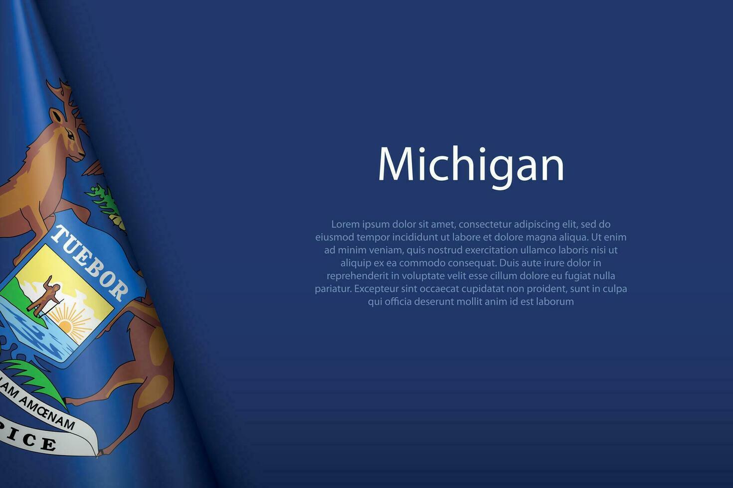 bandera Michigan, estado de unido estados, aislado en antecedentes con copyspace vector