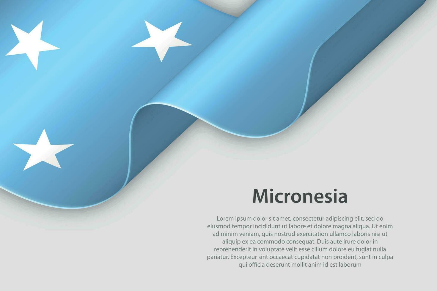 3d cinta con nacional bandera micronesia aislado en blanco antecedentes vector