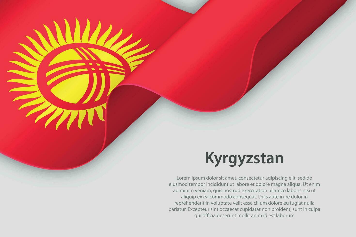 3d ribbon with national flag Kyrgyzstan isolated on white background vector