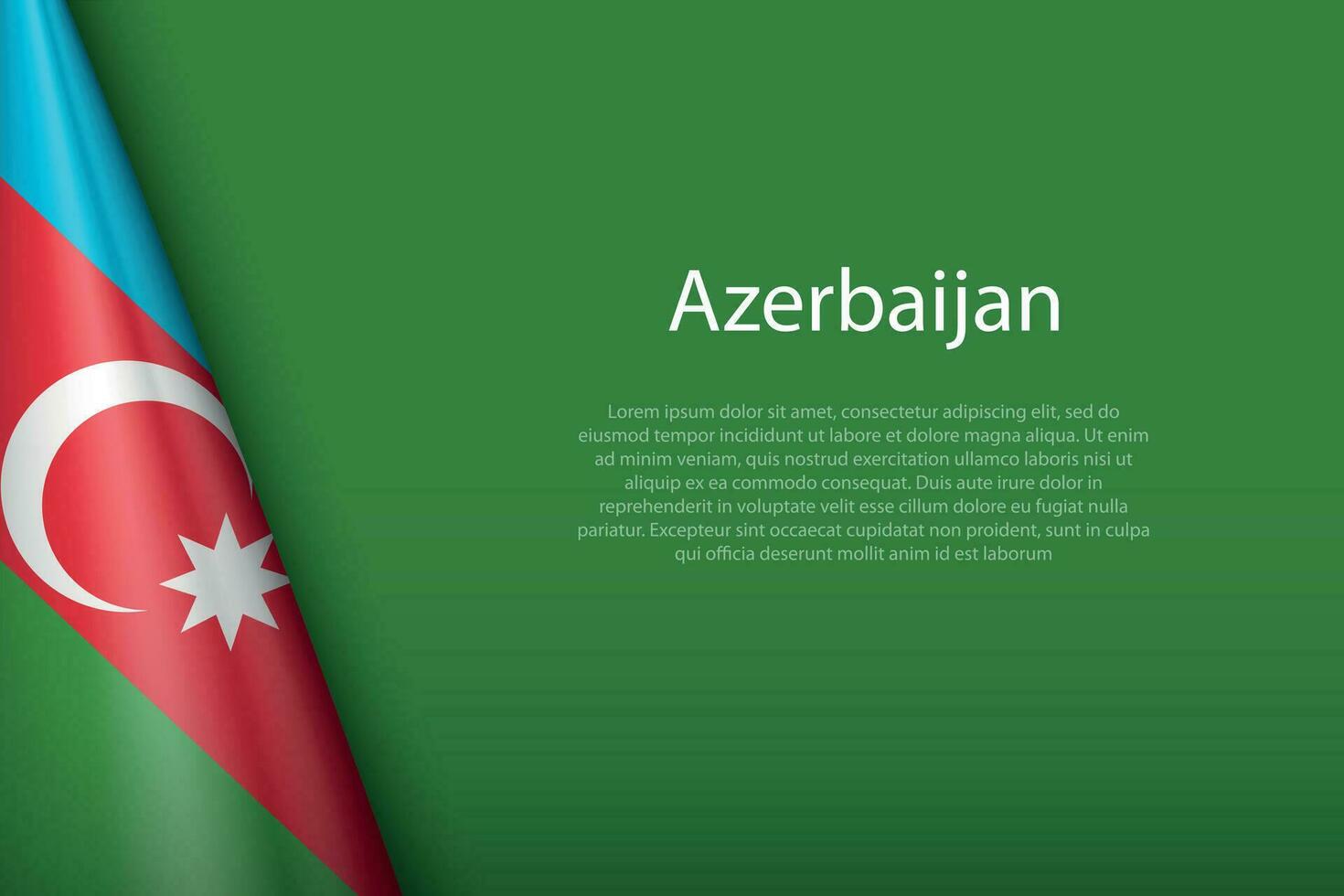 national flag Azerbaijan isolated on background with copyspace vector