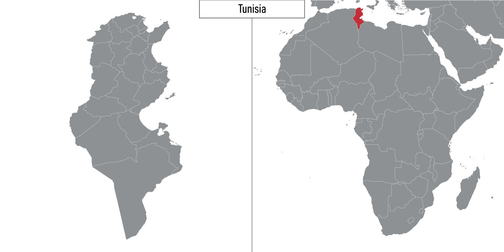 Map Of Tunisia And Location On Africa Map 28649506 Vector Art At Vecteezy Map Of Tunisia And Location On Africa Map Vector 