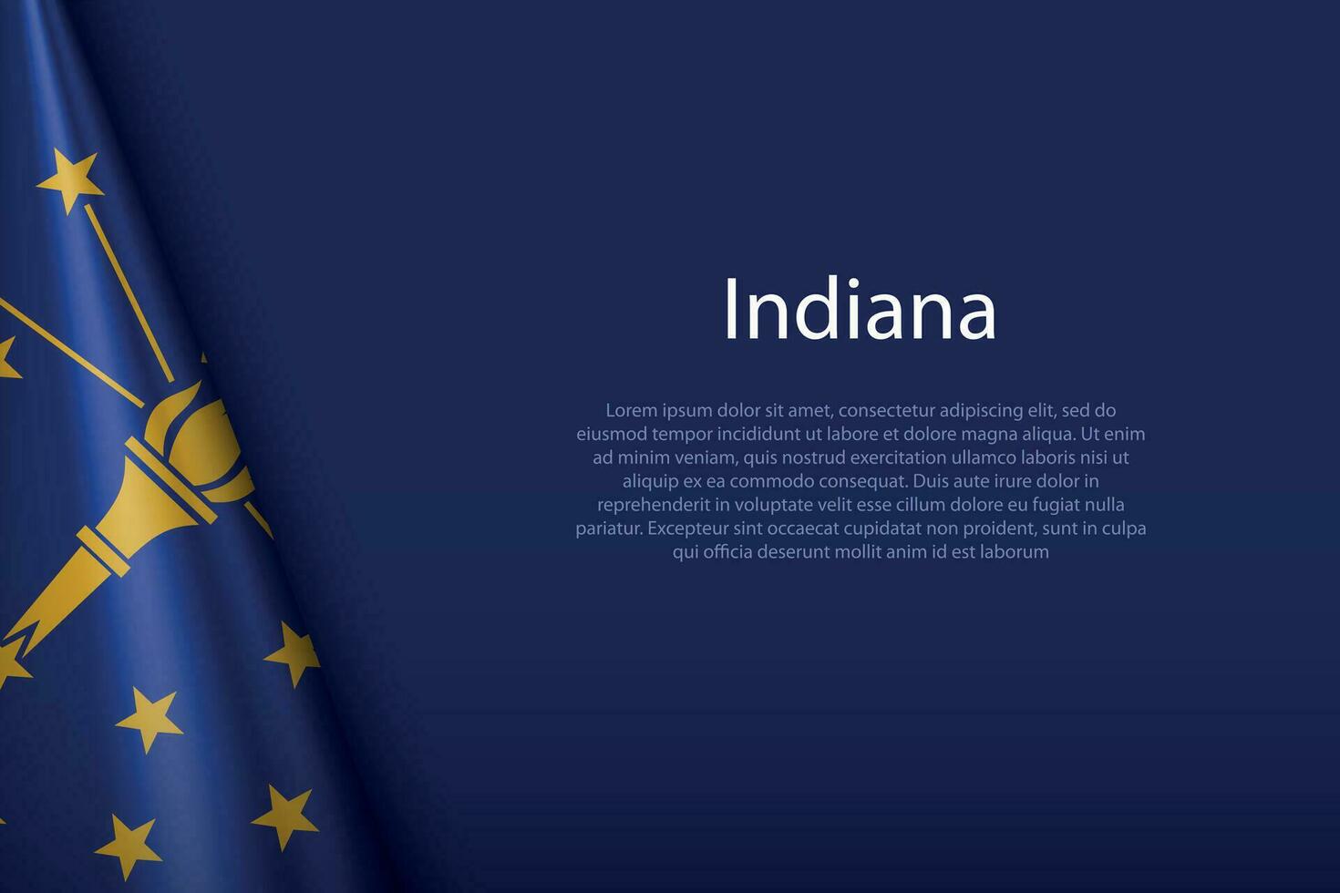 bandera Indiana, estado de unido estados, aislado en antecedentes con copyspace vector