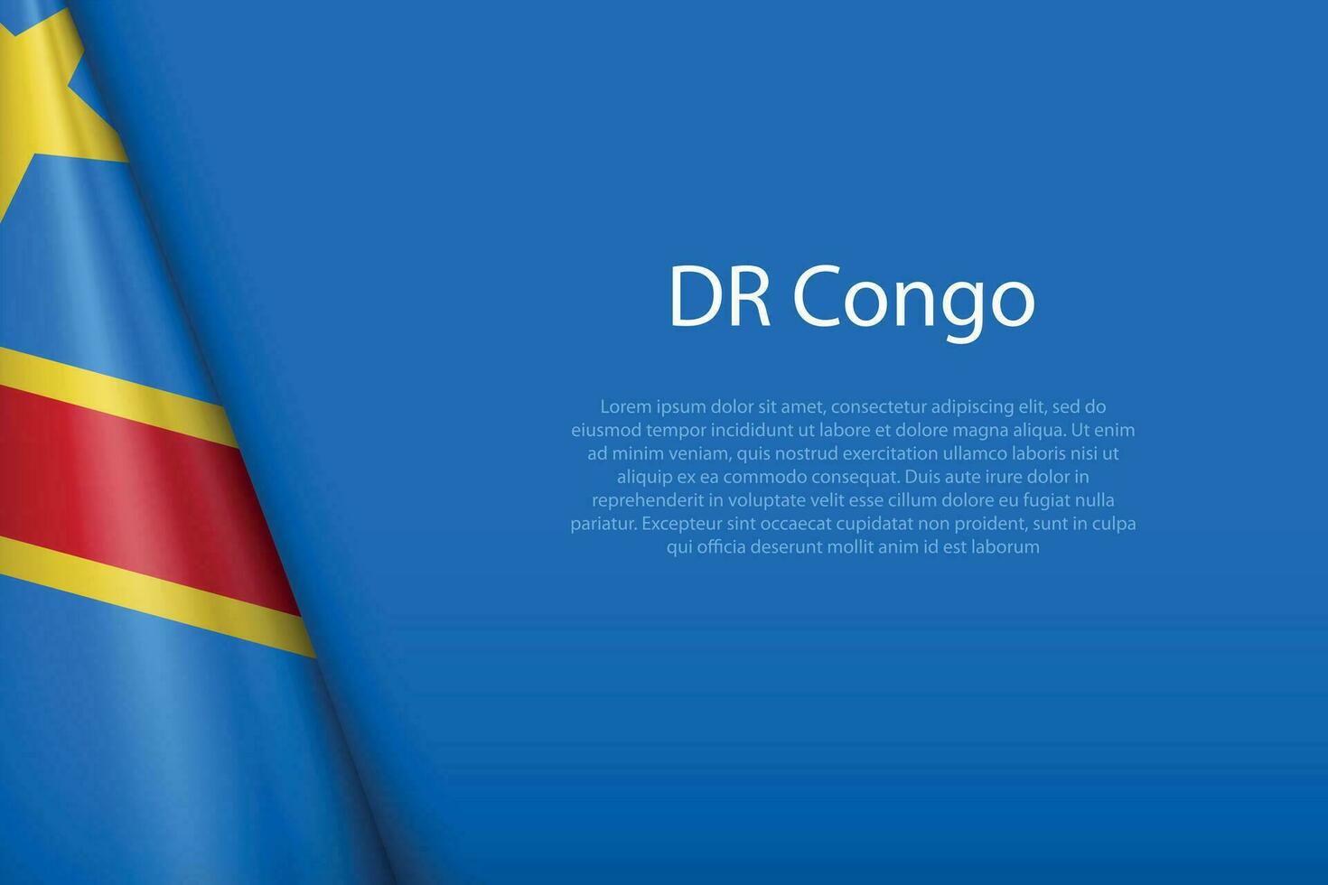 national flag DR Congo isolated on background with copyspace vector