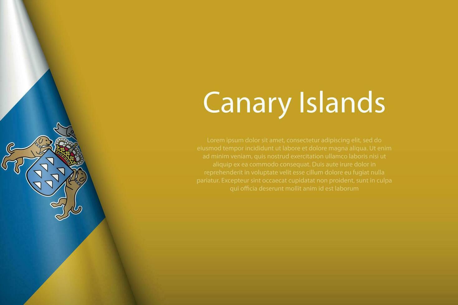 flag Canary Islands, community of Spain, isolated on background with copyspace vector