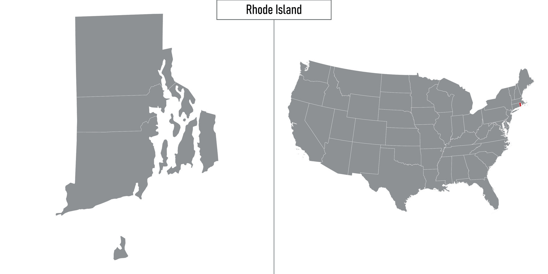 Map Of Rhode Island State Of United States And Location On USA Map Map Of Rhode Island State Of United States And Location On Usa Map Vector