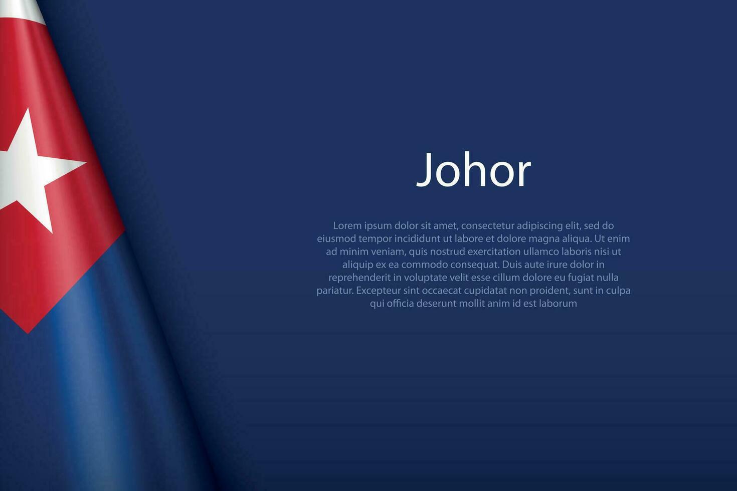 bandera Johor, estado de Malasia, aislado en antecedentes con copyspace vector