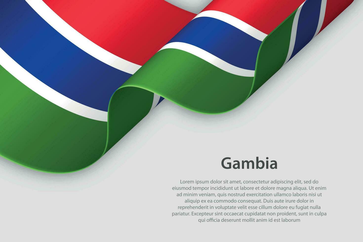 3d ribbon with national flag Gambia isolated on white background vector