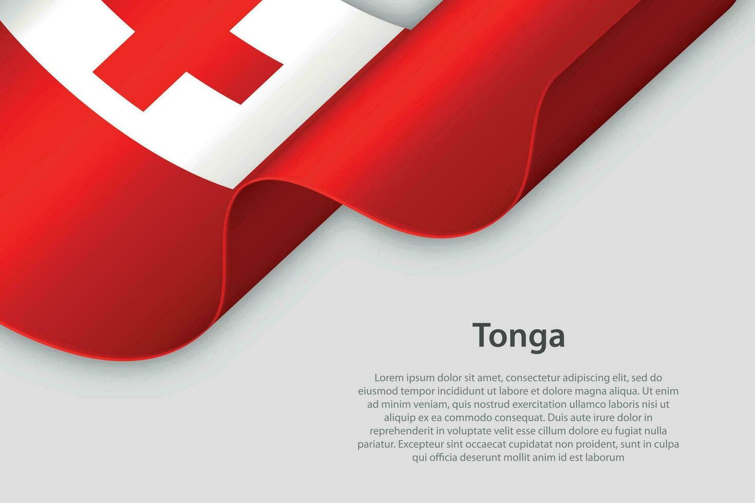 3d ribbon with national flag Tonga isolated on white background vector