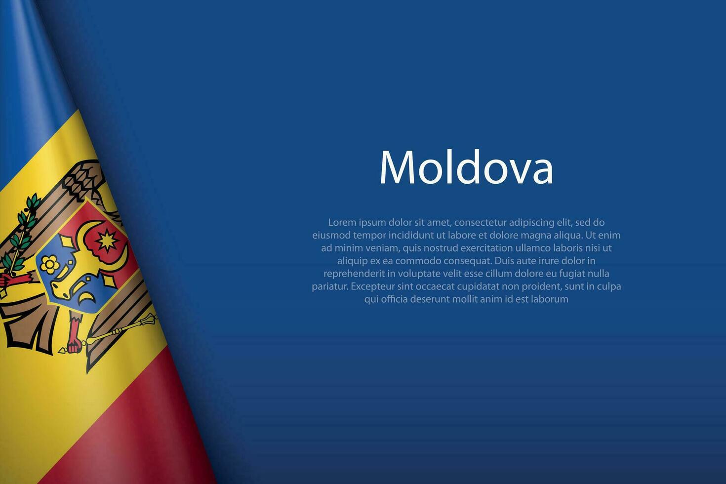 national flag Moldova isolated on background with copyspace vector