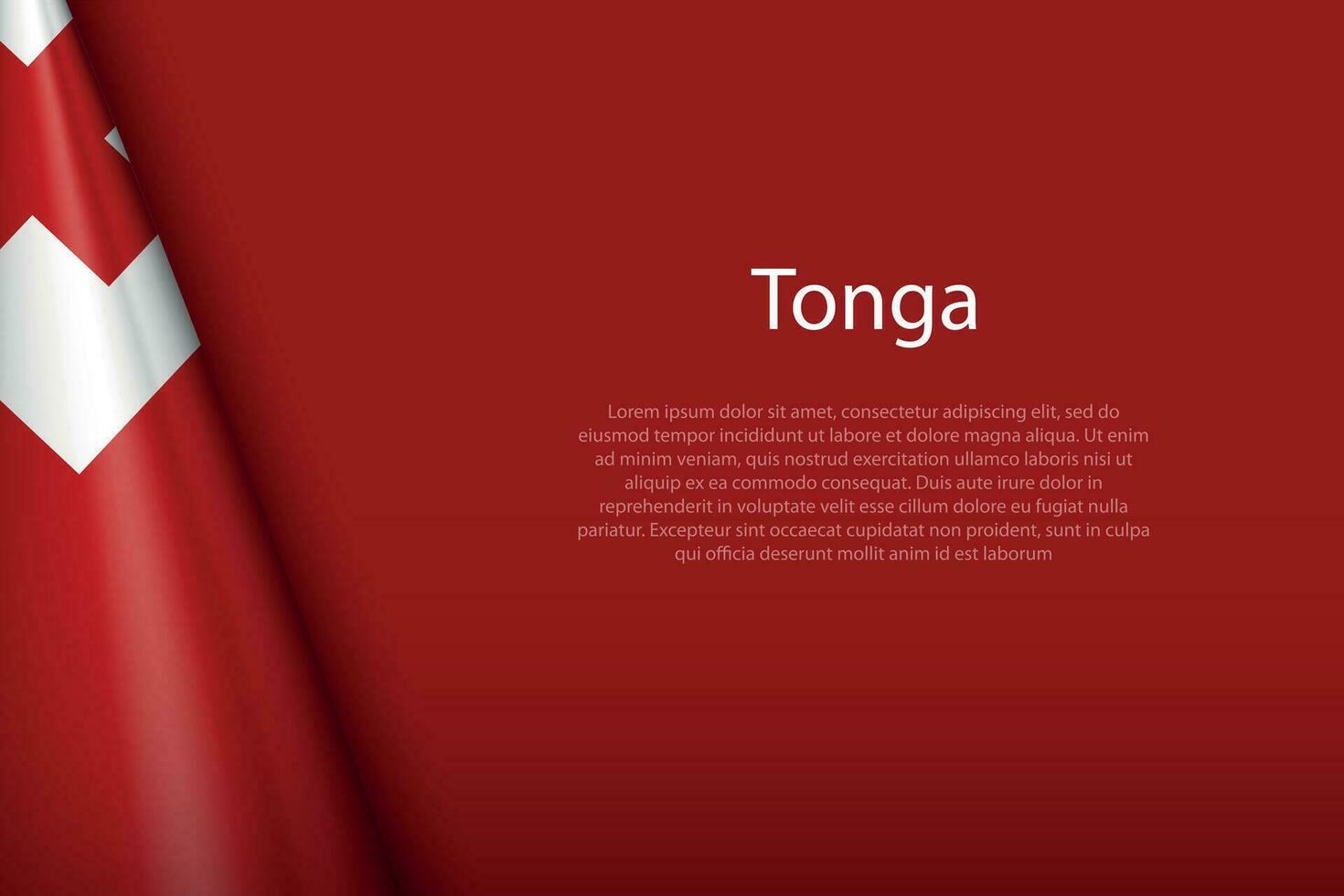 national flag Tonga isolated on background with copyspace vector