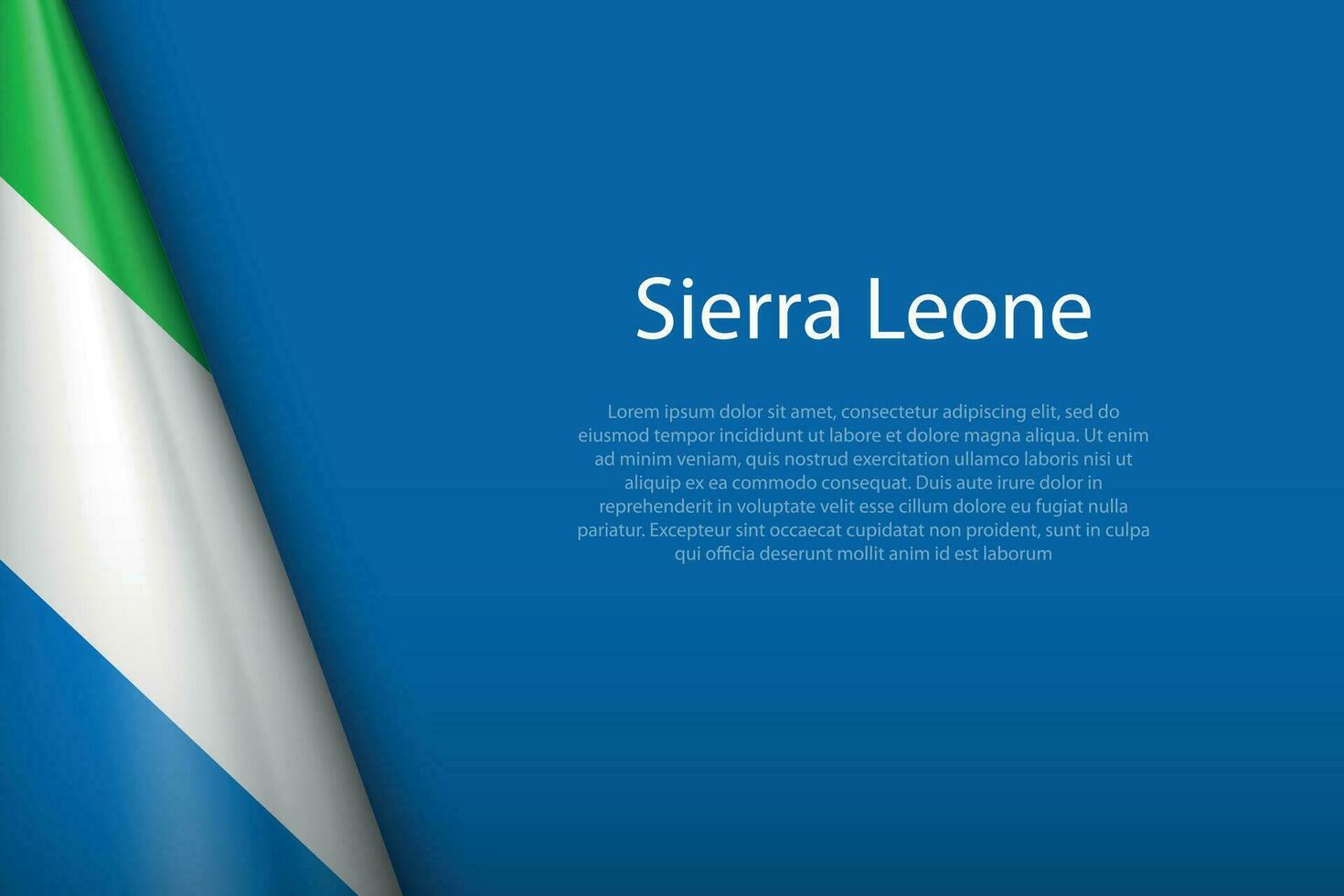 national flag Sierra Leone isolated on background with copyspace vector