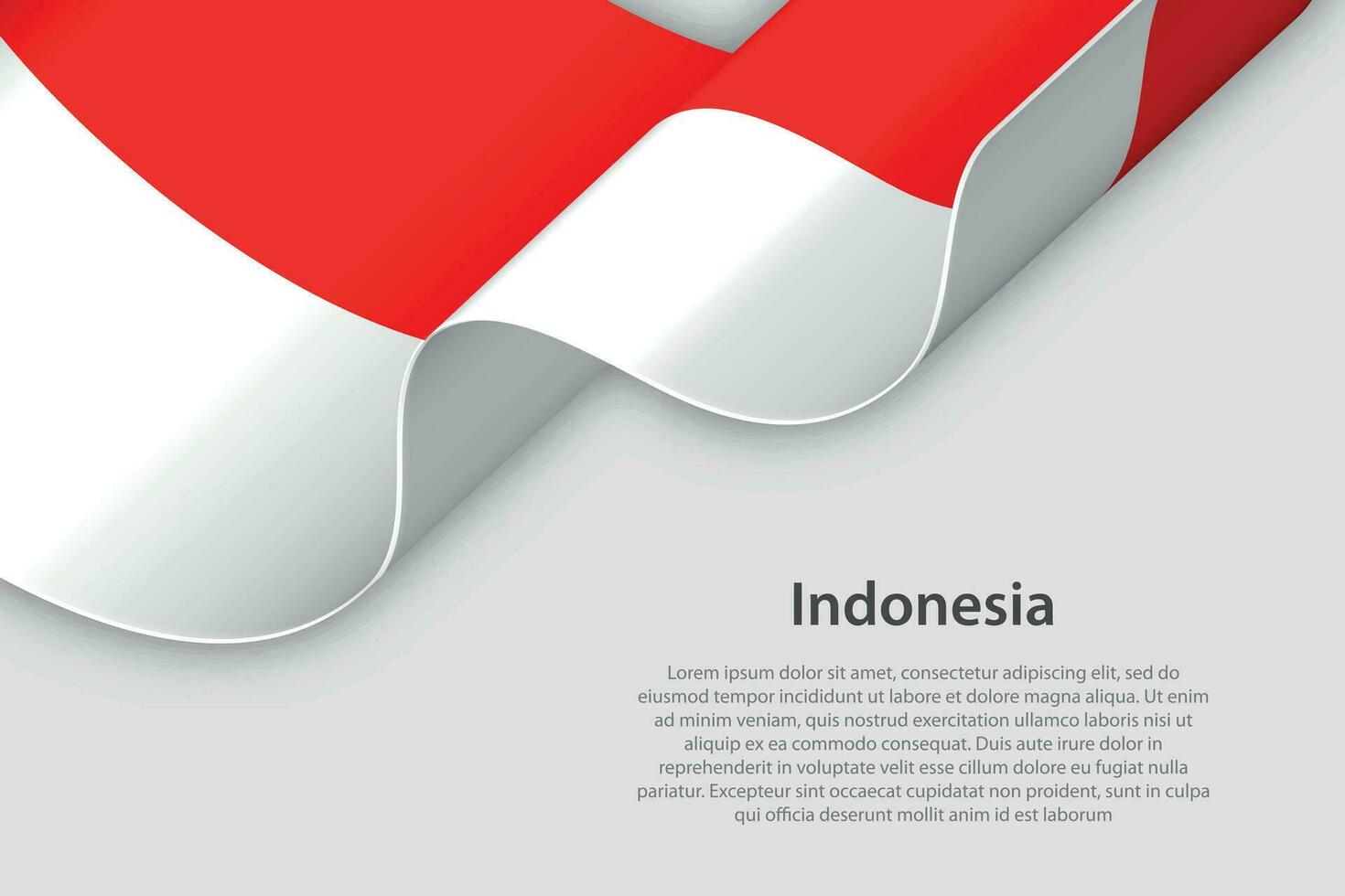 3d ribbon with national flag Indonesia isolated on white background vector