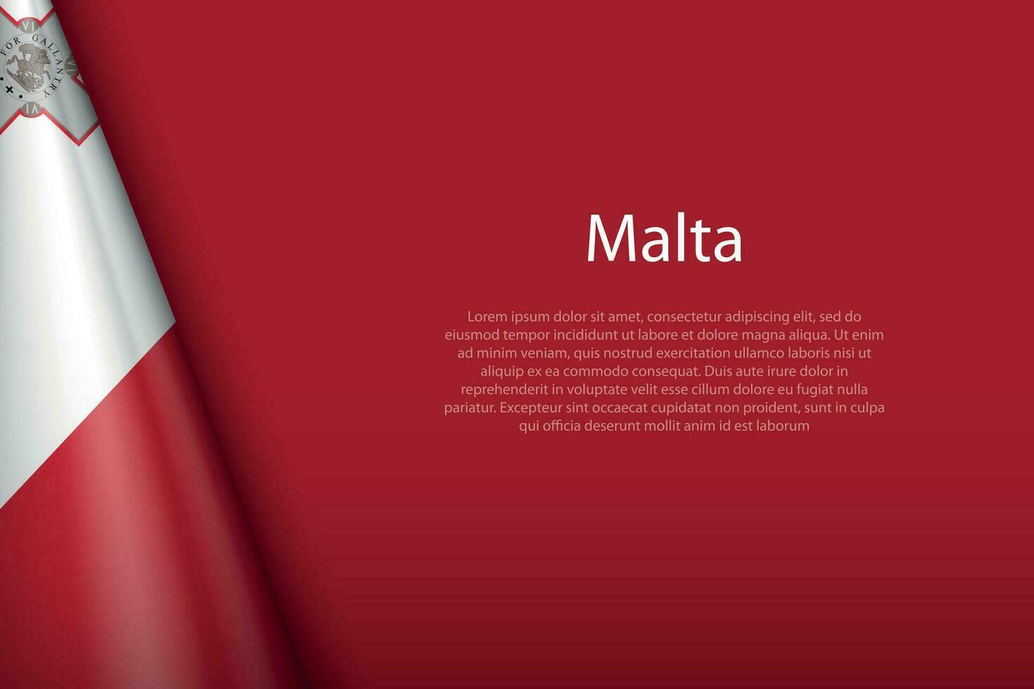 national flag Malta isolated on background with copyspace vector