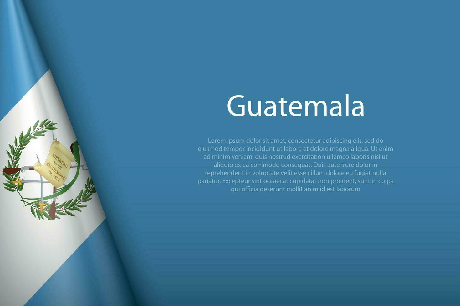 national flag Guatemala isolated on background with copyspace vector