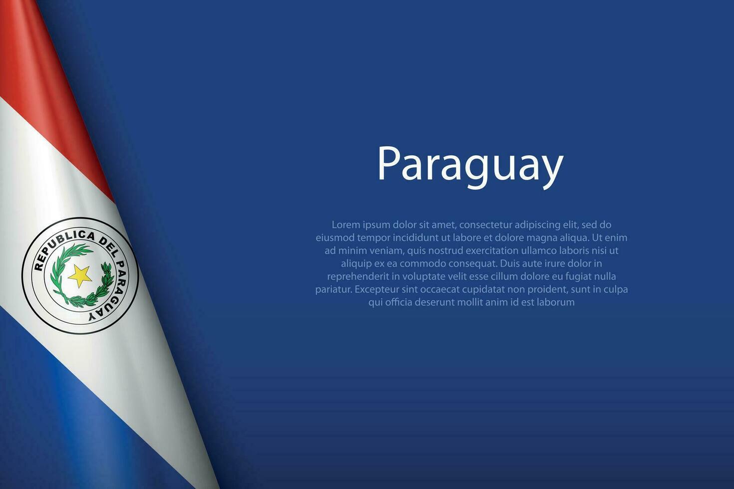 national flag Paraguay isolated on background with copyspace vector