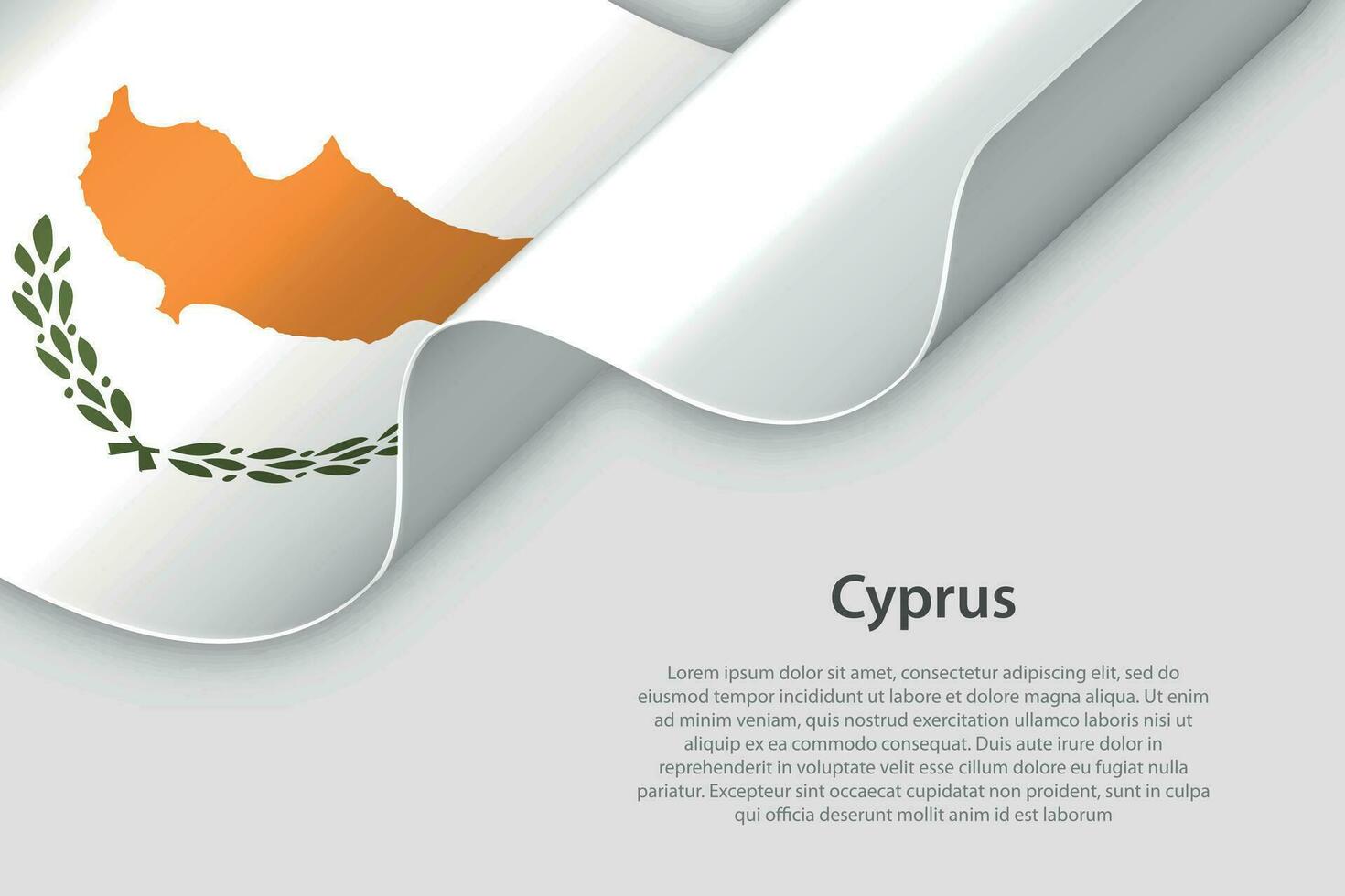 3d ribbon with national flag Cyprus isolated on white background vector