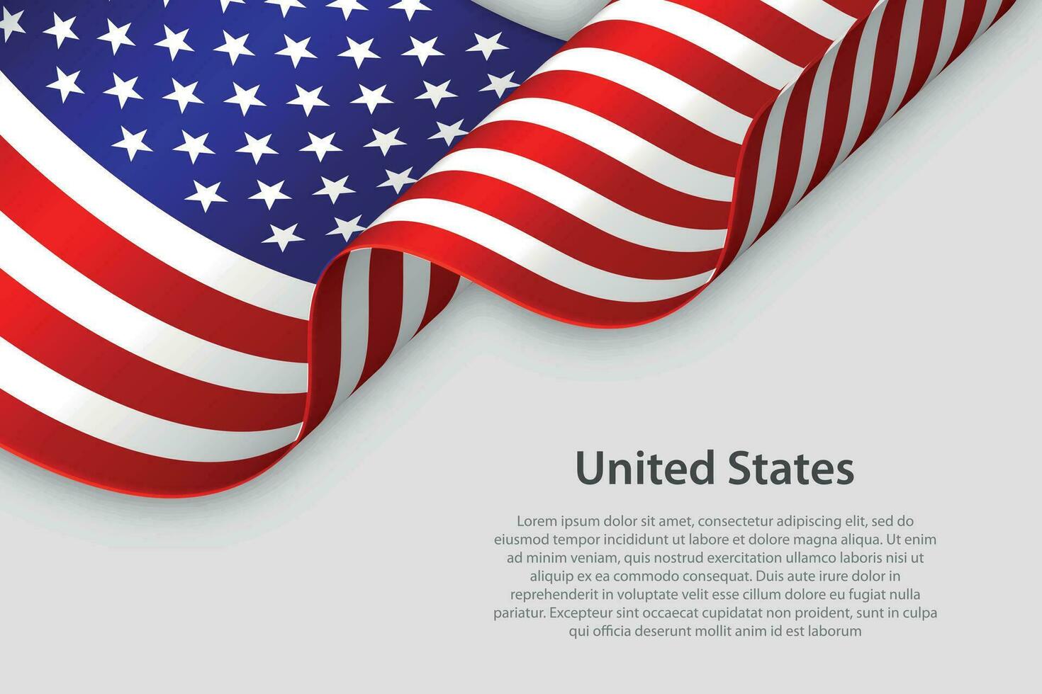 3d ribbon with national flag United States isolated on white background vector