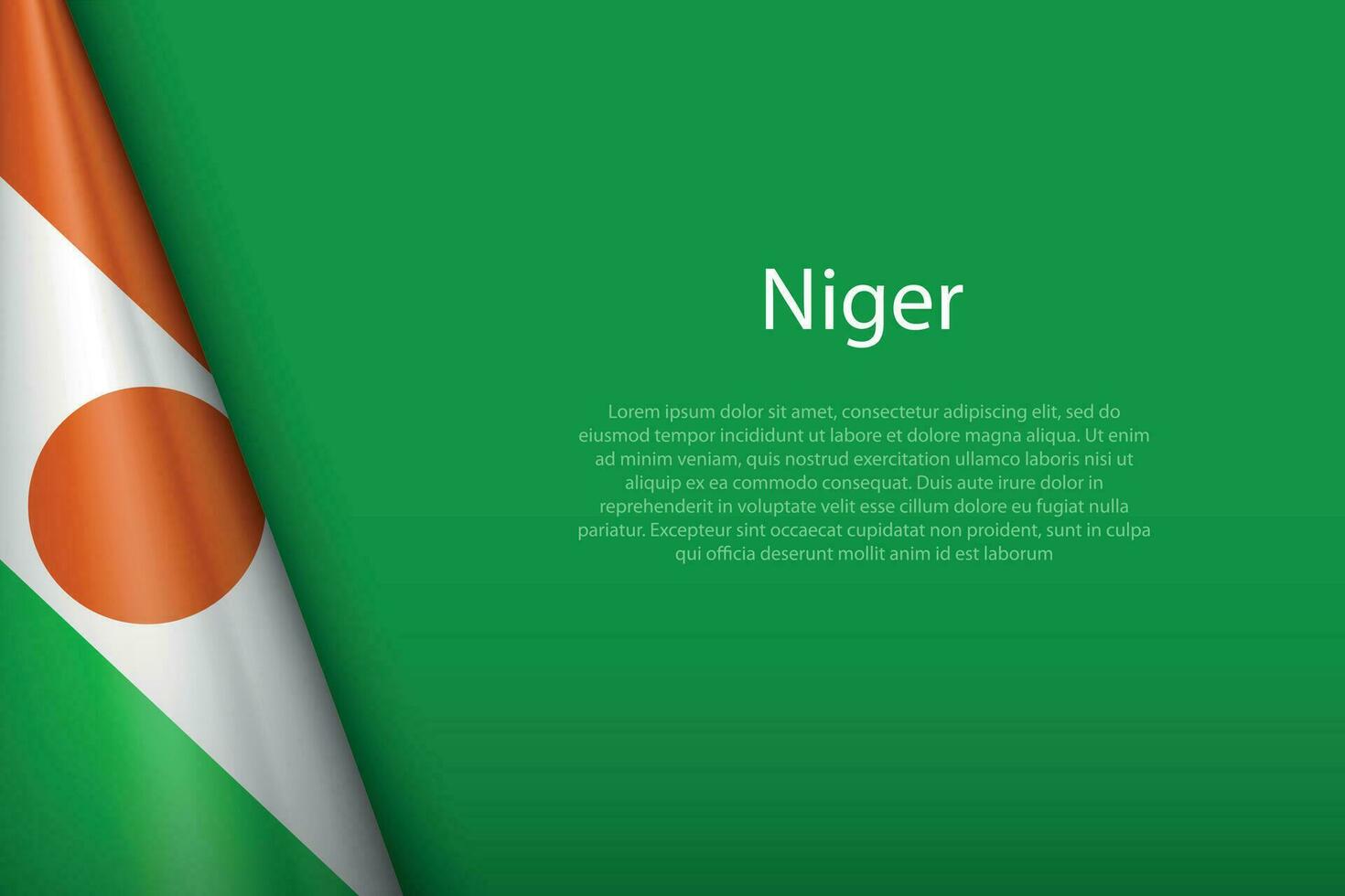 nacional bandera Níger aislado en antecedentes con copyspace vector